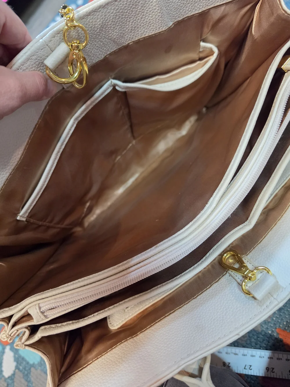 Joy & Iman split leather tote bag